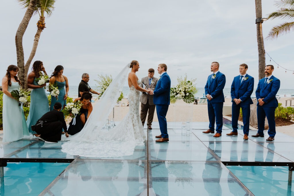 A bride and groom getting married