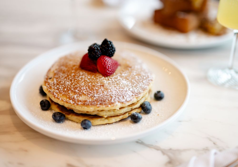 pancakes plate with berries