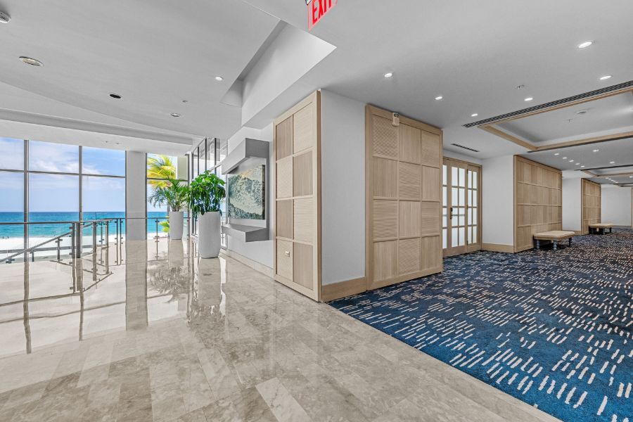 hallway with ocean view
