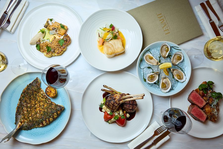 Levant food dishes on table 