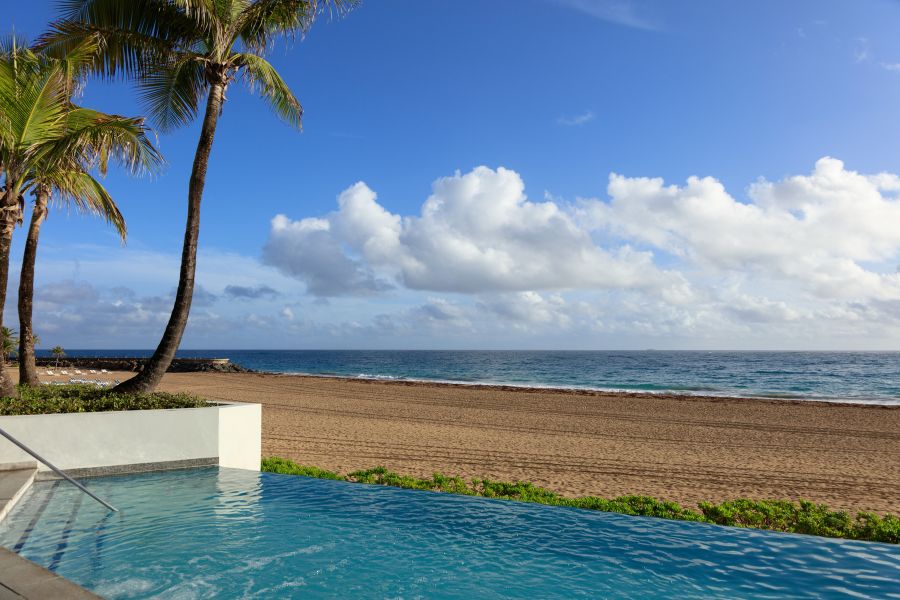 view of the beach from the pool at la concha resort