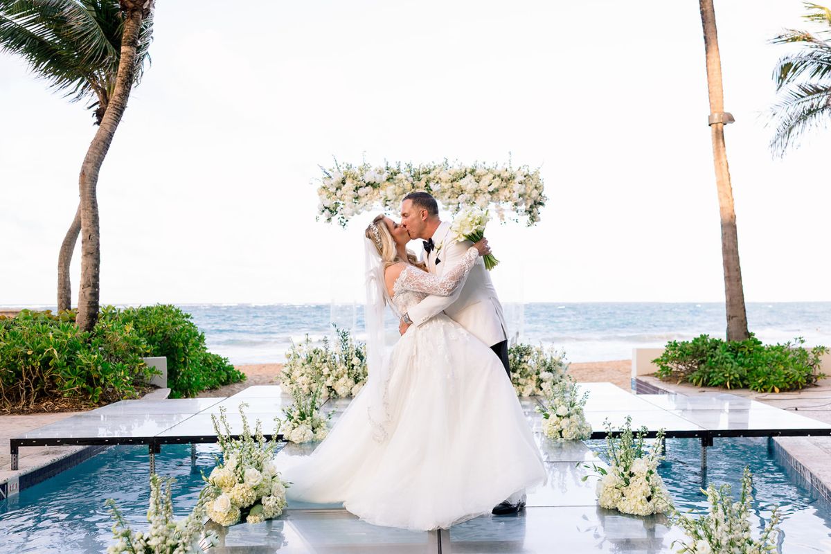 Oceanfront Wedding Couple