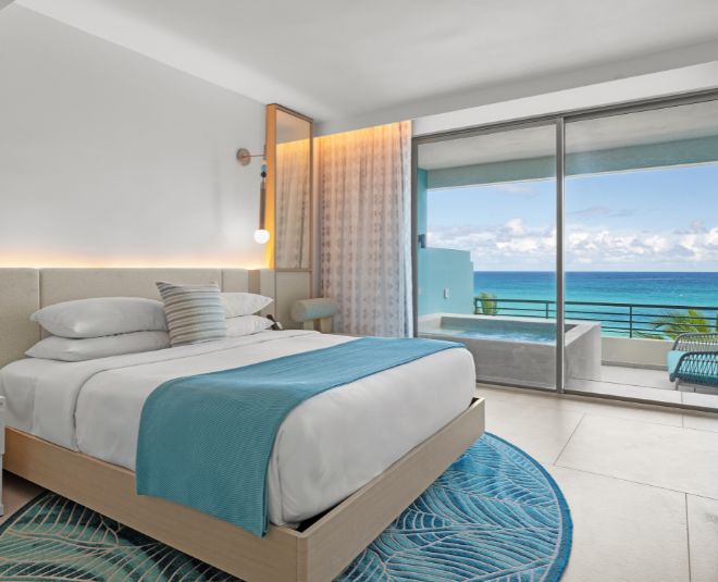 Suite with King bed and ocean views and plunge pool