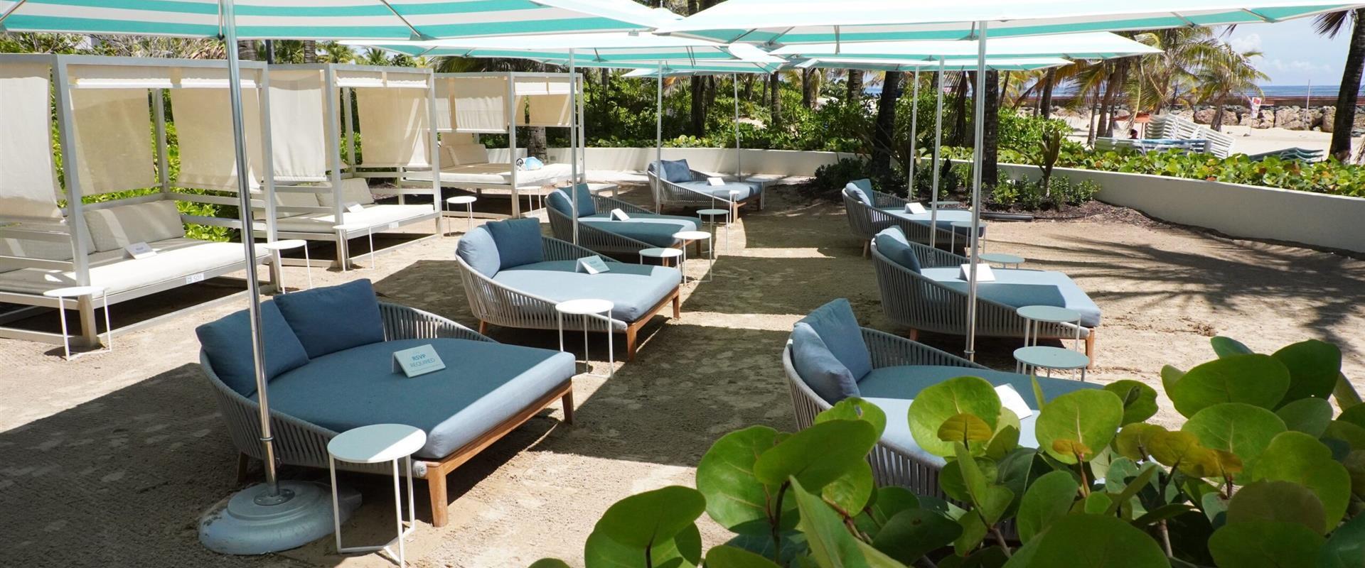 A lounge area at the beach