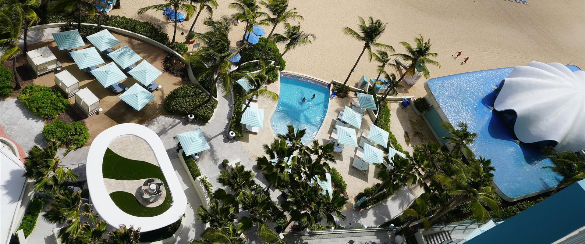 An aerial shot of La Concha 